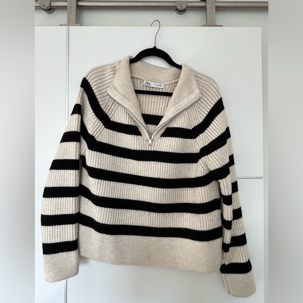 Zara knit 1/4 zip sweater